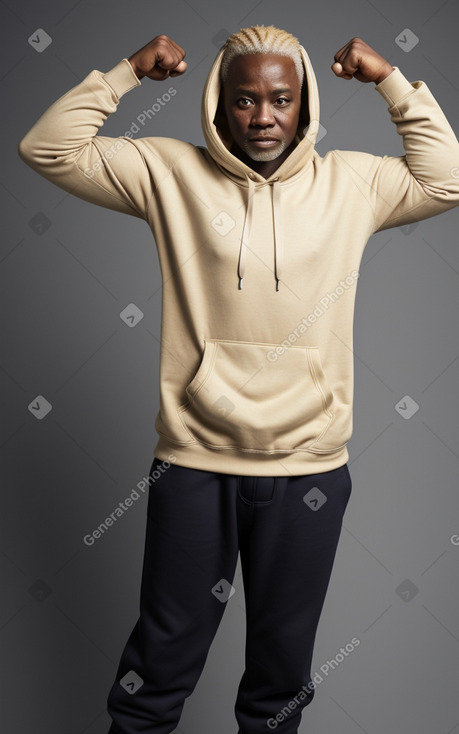 Ghanaian middle-aged male with  blonde hair