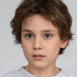 Neutral white child female with short  brown hair and brown eyes