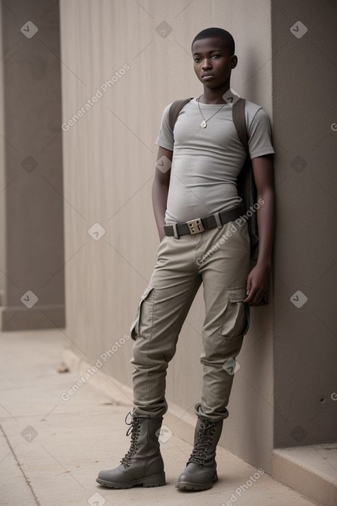 Malian teenager male with  gray hair