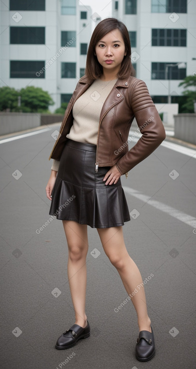 Singaporean adult female with  brown hair