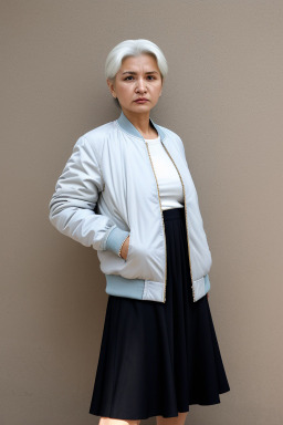 Uzbek middle-aged female with  white hair