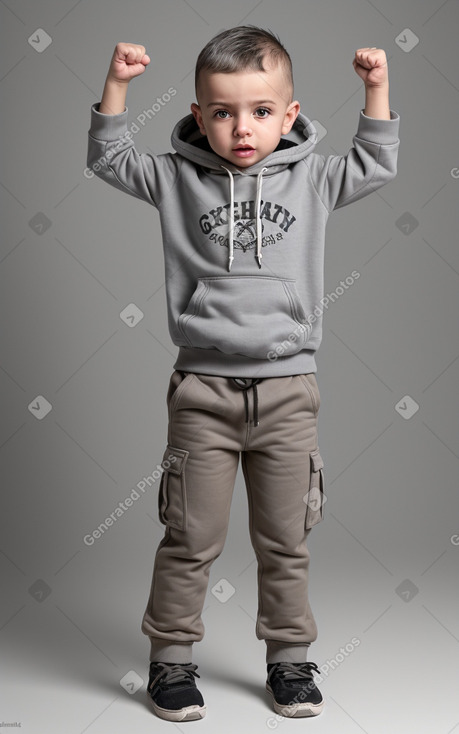 Albanian infant boy with  gray hair