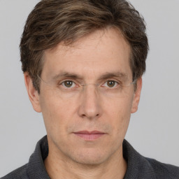 Neutral white adult male with short  brown hair and brown eyes