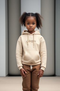 African american child female with  brown hair