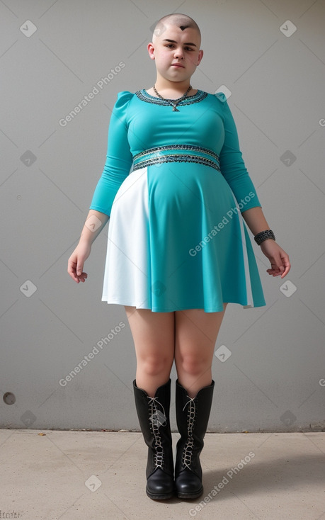 Romanian teenager girl with  white hair