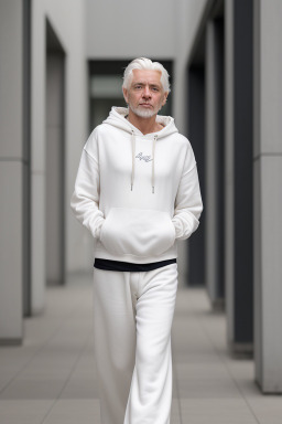 Caucasian 45 years male with  white hair