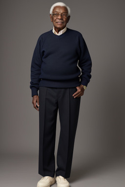 African american elderly male with  black hair