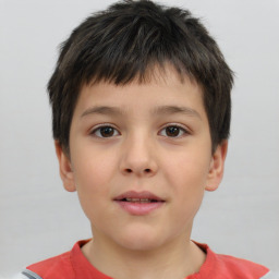 Neutral white child male with short  brown hair and brown eyes