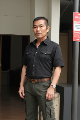 Thai middle-aged male with  black hair