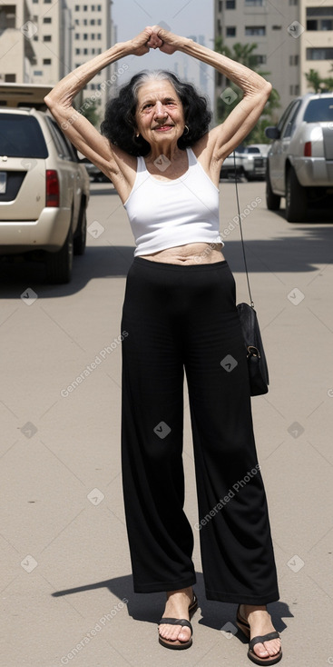 Israeli elderly female with  black hair