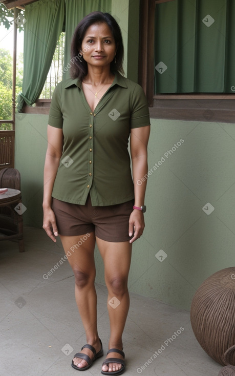 Nepalese middle-aged female with  brown hair