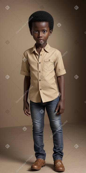 Senegalese child boy with  black hair