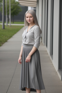 Lithuanian young adult female with  gray hair