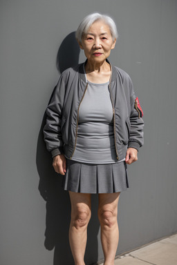 Chinese elderly female with  gray hair