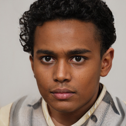 Neutral latino young-adult male with short  brown hair and brown eyes