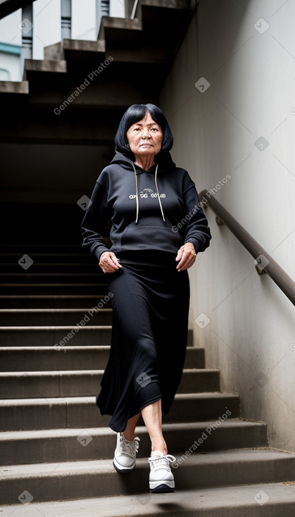 Vietnamese elderly female with  black hair