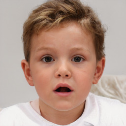 Neutral white child male with short  brown hair and brown eyes