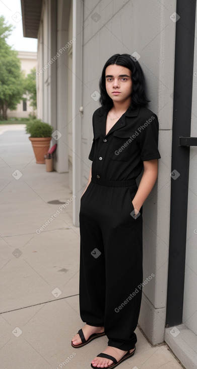 French teenager boy with  black hair