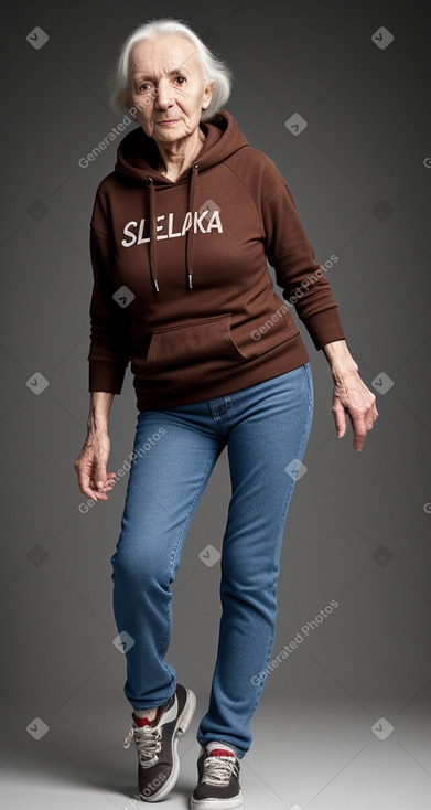 Slovak elderly female with  brown hair