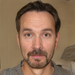 Neutral white adult male with short  brown hair and brown eyes