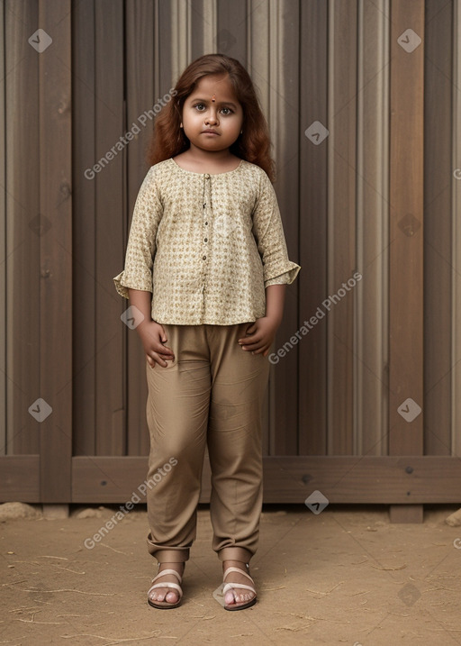 Indian child girl with  ginger hair