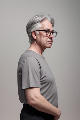 Middle-aged non-binary with  gray hair