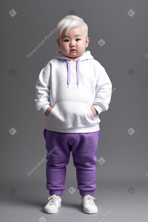 Korean infant boy with  white hair