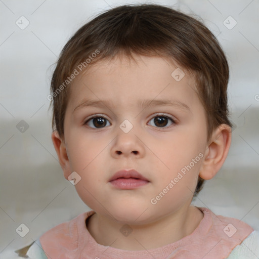 Neutral white child male with short  brown hair and brown eyes