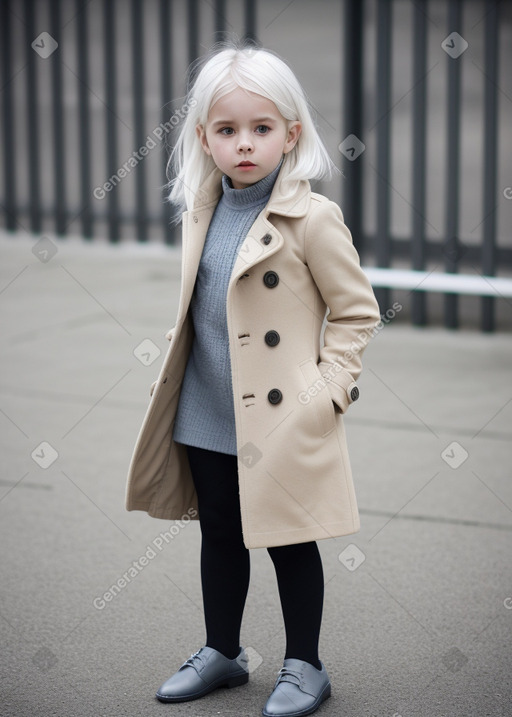 British child girl with  white hair