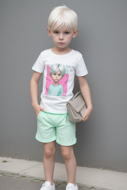 Czech child boy with  white hair