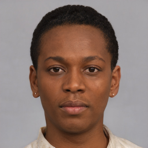 Neutral latino young-adult male with short  brown hair and brown eyes