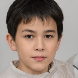 Neutral white child male with short  brown hair and brown eyes