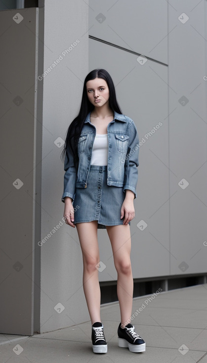 Latvian young adult female with  black hair