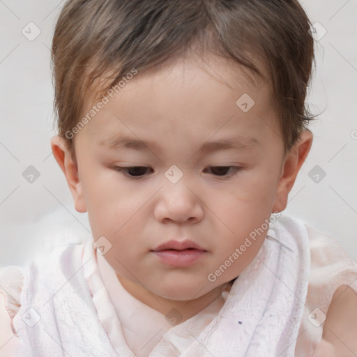 Neutral white child male with short  brown hair and brown eyes