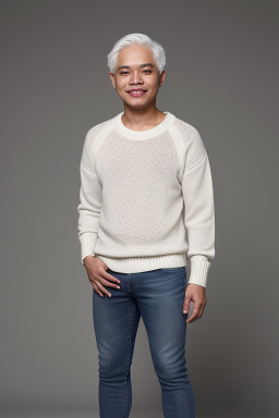 Filipino adult non-binary with  white hair