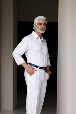 Arab middle-aged male with  white hair