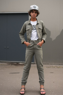 Teenager boy with  gray hair