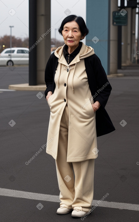 Elderly female with  black hair