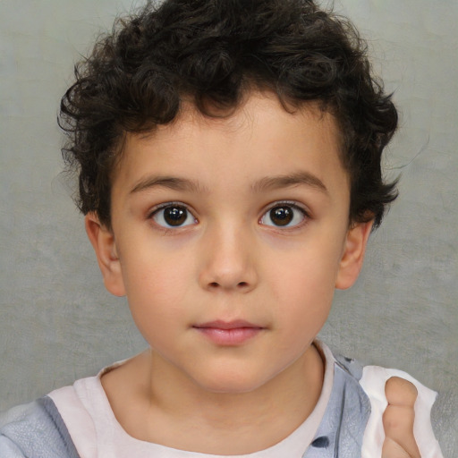 Neutral white child male with short  brown hair and brown eyes