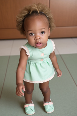 African american infant girl with  blonde hair