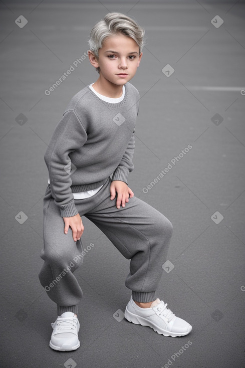 French child boy with  gray hair