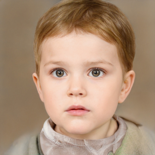 Neutral white child male with short  brown hair and brown eyes