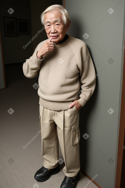 Chinese elderly male with  blonde hair