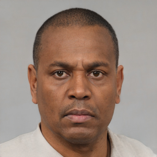 Neutral latino adult male with short  brown hair and brown eyes