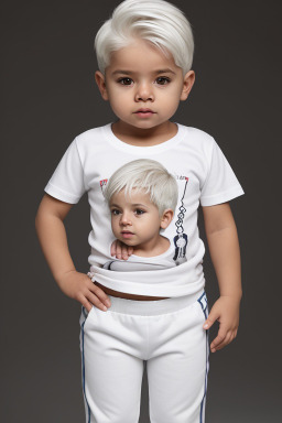 Colombian infant boy with  white hair