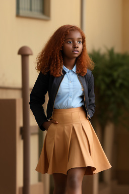 Sudanese teenager girl with  ginger hair