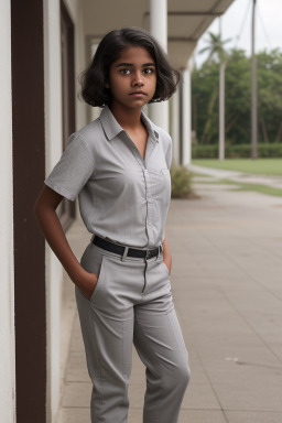 Panamanian teenager girl with  gray hair