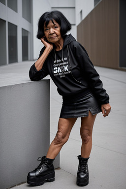 Elderly girl with  black hair