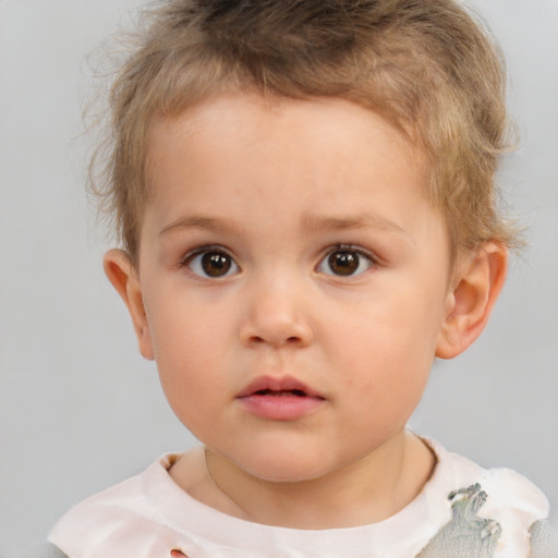 Neutral white child male with short  brown hair and brown eyes