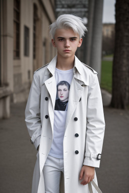 Romanian teenager boy with  white hair